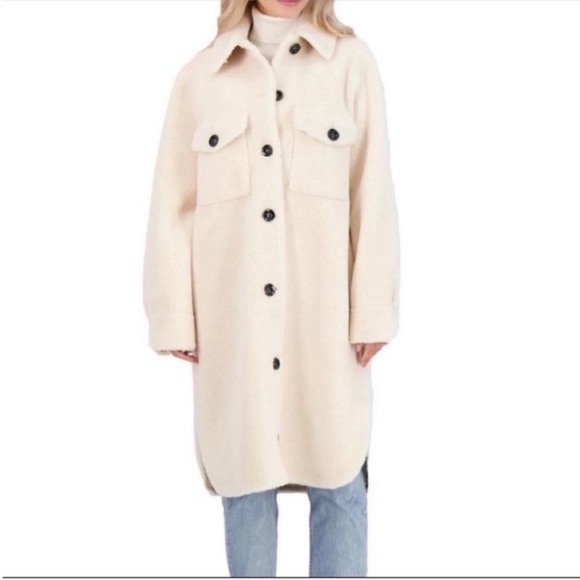NWT Rebecca Minkoff Harper Wool Plush Button Down Coat L - Picture 2 of 13